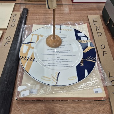 Lot 858 - A rare plate with menu decoration and other menus