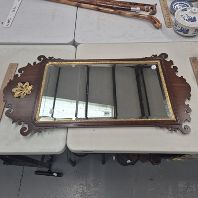 Lot 885 - A Georgian mahogany framed wall mirror.