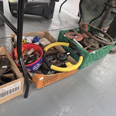 Lot 893 - Automobilia: a mixed lot, two veteran axles,...