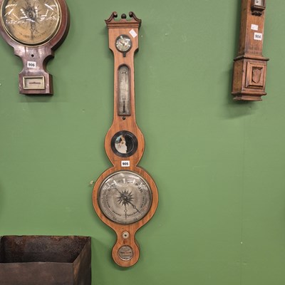 Lot 905 - A 19th century banjo barometer by Worthington,...
