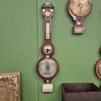 Lot 907 - A regency rosewood cased, five dial banjo...