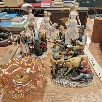 Lot 925 - Capodimonte and other figures and a carnival...
