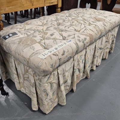 Lot 261 - An antique upholstered box ottoman  H 50cm W...