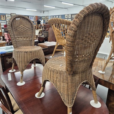 Lot 263 - A pair of rattan conservatory chairs