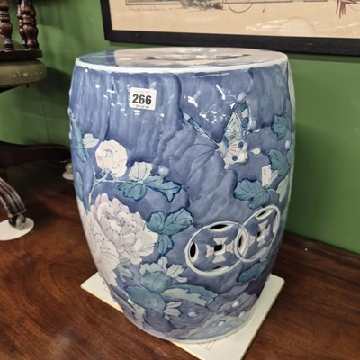 Lot 266 - An oriental pottery garden seat.