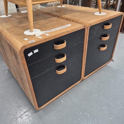 Lot 275 - A pair of retro office chests  each H 64cm W...