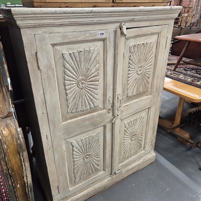 Lot 279 - A Vintage Colonial hardwood two-door cabinet,...