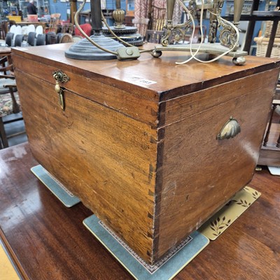Lot 283 - An antique mahogany blanket box.