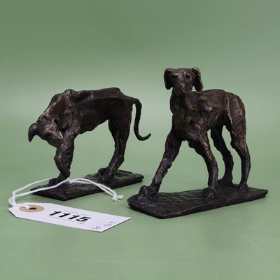 Lot 1115 - A pair of 20th century sculptured bronze...
