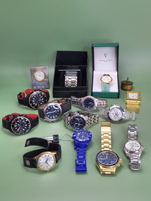 Lot 1092 - A  small hallmarked silver-fronted desk clock...