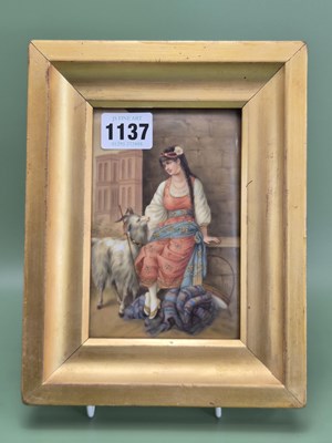 Lot 1137 - A pair of early 20th century framed porcelain...