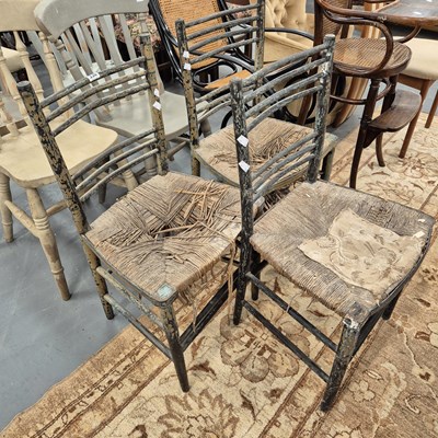 Lot 336 - Three antique Morris type chairs