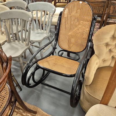Lot 338 - A large vintage bentwood rocking chair