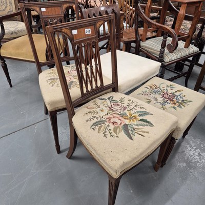 Lot 342 - A pair of 19th century side chairs, a stool...