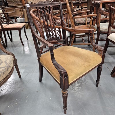 Lot 343 - A Georgian style antique armchair