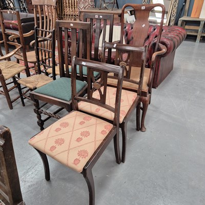 Lot 345 - A Georgian style arm chair and two modern side...