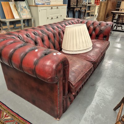 Lot 347 - A leather buttonback Chesterfield sofa