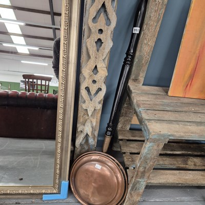 Lot 351 - A copper bed warming pan