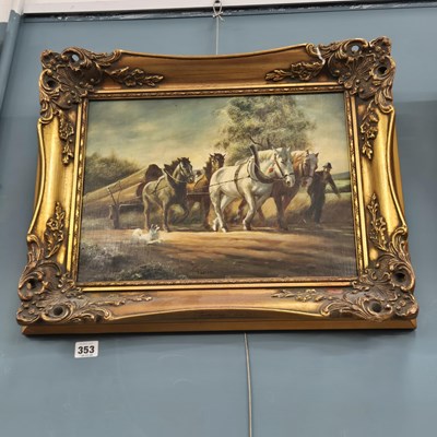 Lot 353 - Two vintage Dutch style oil paintings