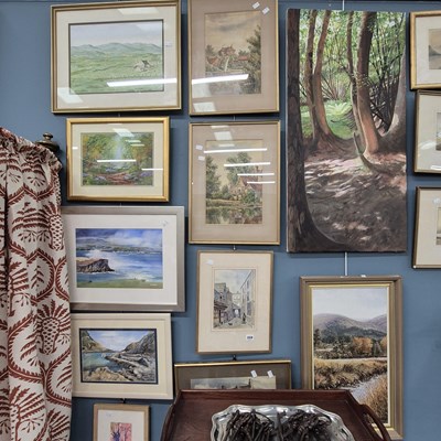 Lot 359 - Various oil and watercolour paintings