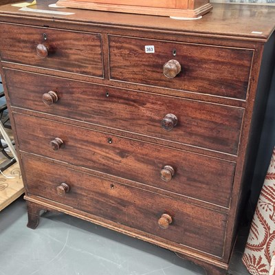 Lot 363 - A late Georgian mahogany chest of five drawers.