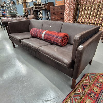 Lot 377 - A 1970s leather lounge settee