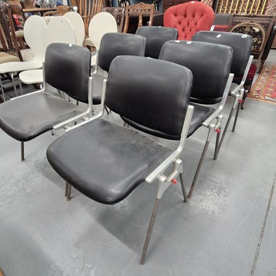Lot 384 - A set of six retro midcentury alloy and chrome...