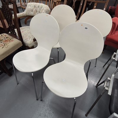 Lot 385 - A  set of four Arne Jacobsen design side chairs