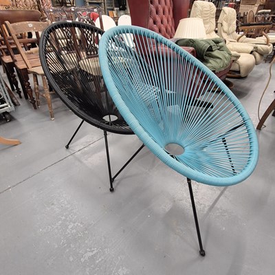 Lot 388 - A pair of retro basket chairs