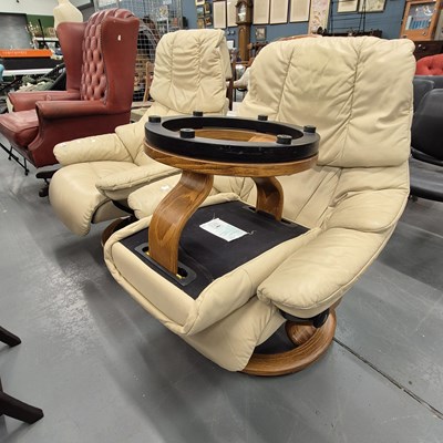 Lot 392 - Two Skovsby type reclining armchairs and one...