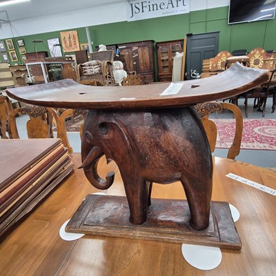 Lot 395 - A large elephant stool