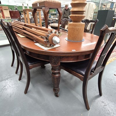 Lot 406 - A late Victorian mahogany dining table.