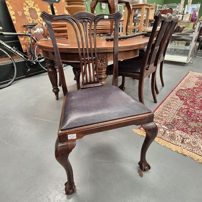 Lot 407 - A set of six Georgain style dining chairs
