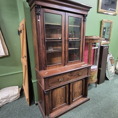 Lot 428 - An early Victorian mahogany secretaire...