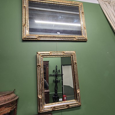 Lot 431 - Two marginal framed wall mirrors H 80 W 60cm...