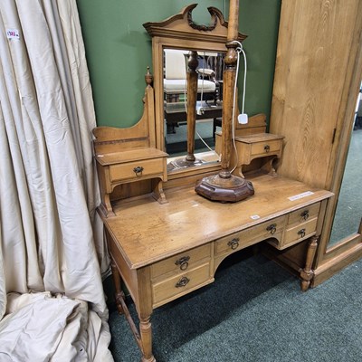 Lot 433 - A Victorian ash dressing table by Jas....