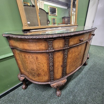 Lot 450 - An impressive walnut Georgian style sideboard...