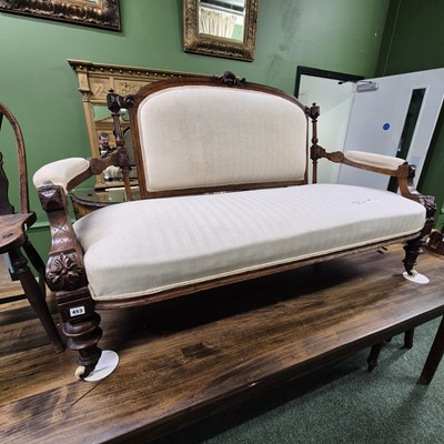 Lot 453 - A Victorian show framed salon settee