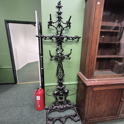 Lot 454 - A Cast iron hall stand.