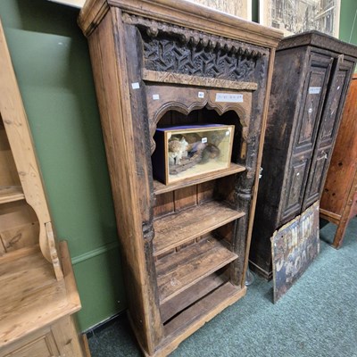 Lot 457 - An eastern hardwood open front bookcase H 183...