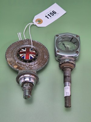 Lot 1156 - A temperature guage car mascot together with...