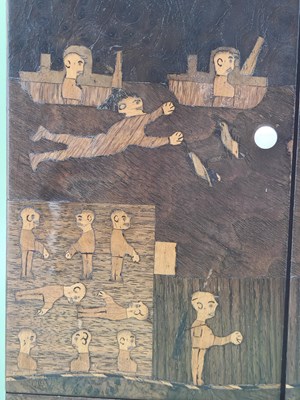 Lot 1164 - A mahogany table top cabinet, the top inlaid...