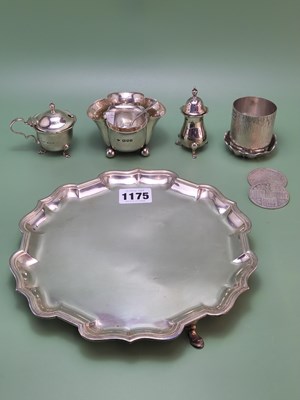Lot 1175 - A silver tripiod waiter by the Goldsmiths and...
