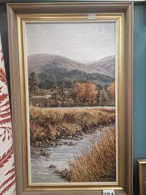 Lot 359A - Three landscape pictures, one oil on canvas,...