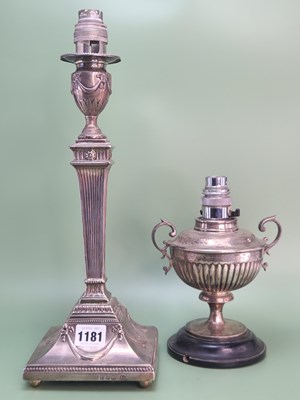 Lot 1181 - A silver candlestick converted into a table...