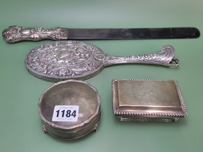 Lot 1184 - A silver handled tortoiseshell page turner,...