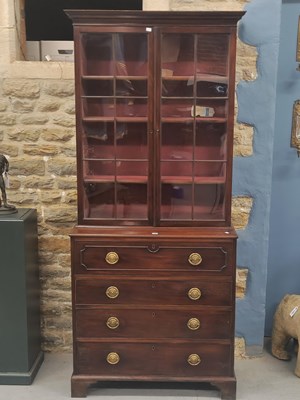 Lot 1189 - A late 19th century mahogany secretaire...
