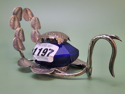 Lot 1197 - A Victorian hallmarked silver inkstand with...