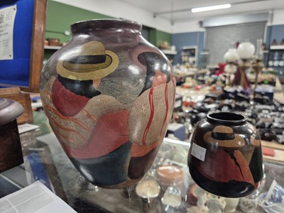 Lot 701a - Two pottery vases decorated with Peruvian...