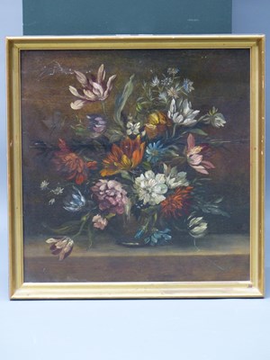 Lot 1016 - 19th century school, a vase of flowers on a...